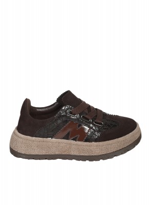 Ежедневни дамски обувки от естествен велур и кожа в кафяво 3AF-26506 brown