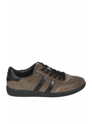 Ежедневни дамски обувки от естествен велур в сиво 3AF-26509 khaki