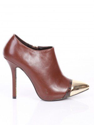 Ежедневни дамски обувки на ток в кафяво 3R-14487 brown
