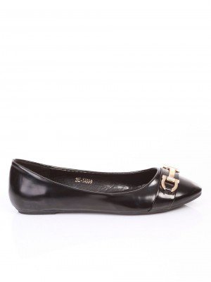 Ежедневни дамски обувки в черно 3E-14539 black pu