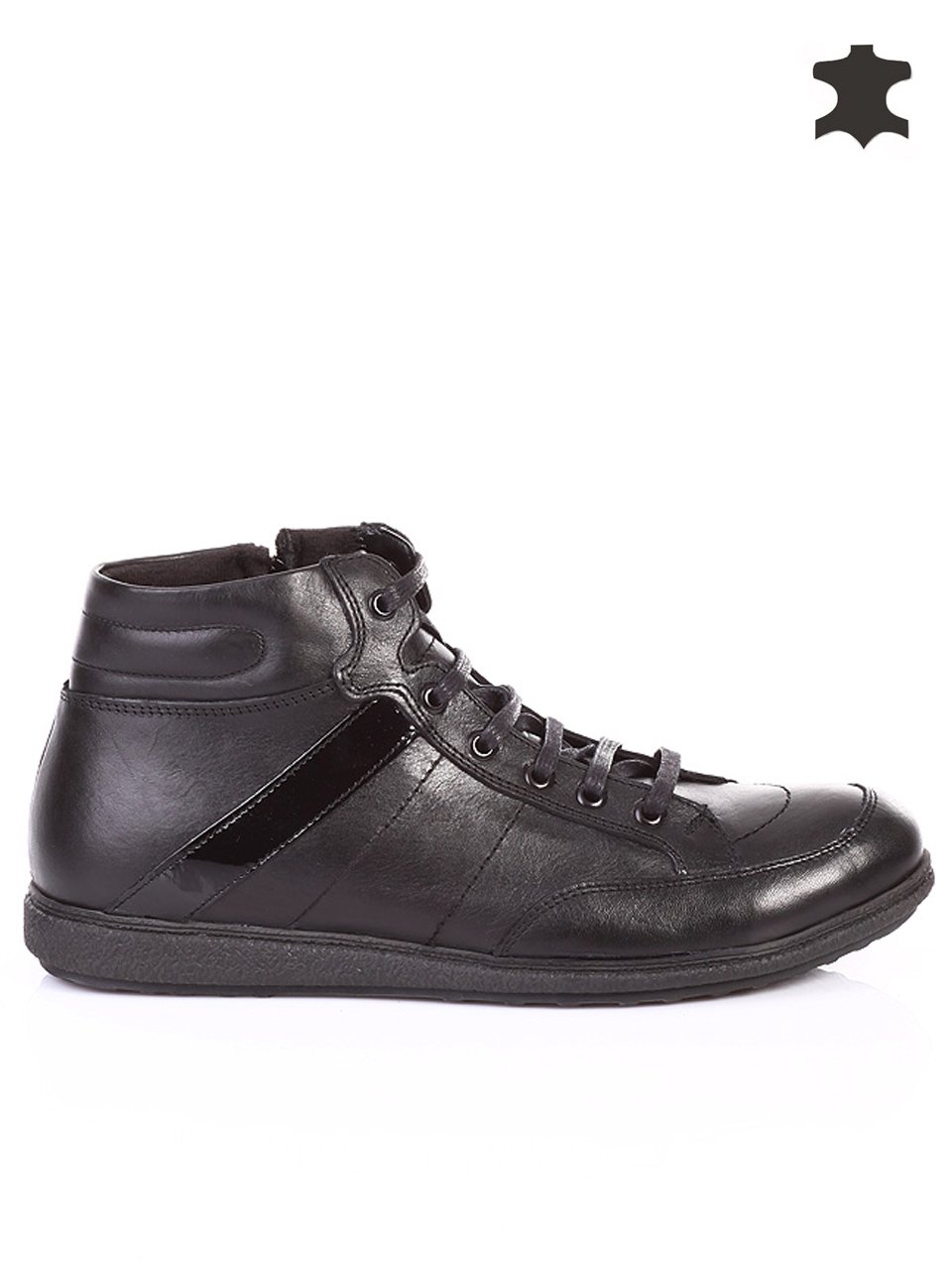 Ежедневни мъжки боти от естествена кожа 6AT-13880 black