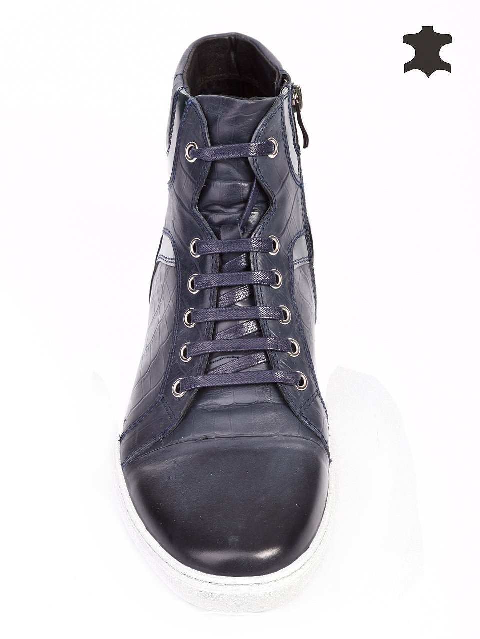 Ежедневни мъжки боти от естествена кожа 6N-15715 navy