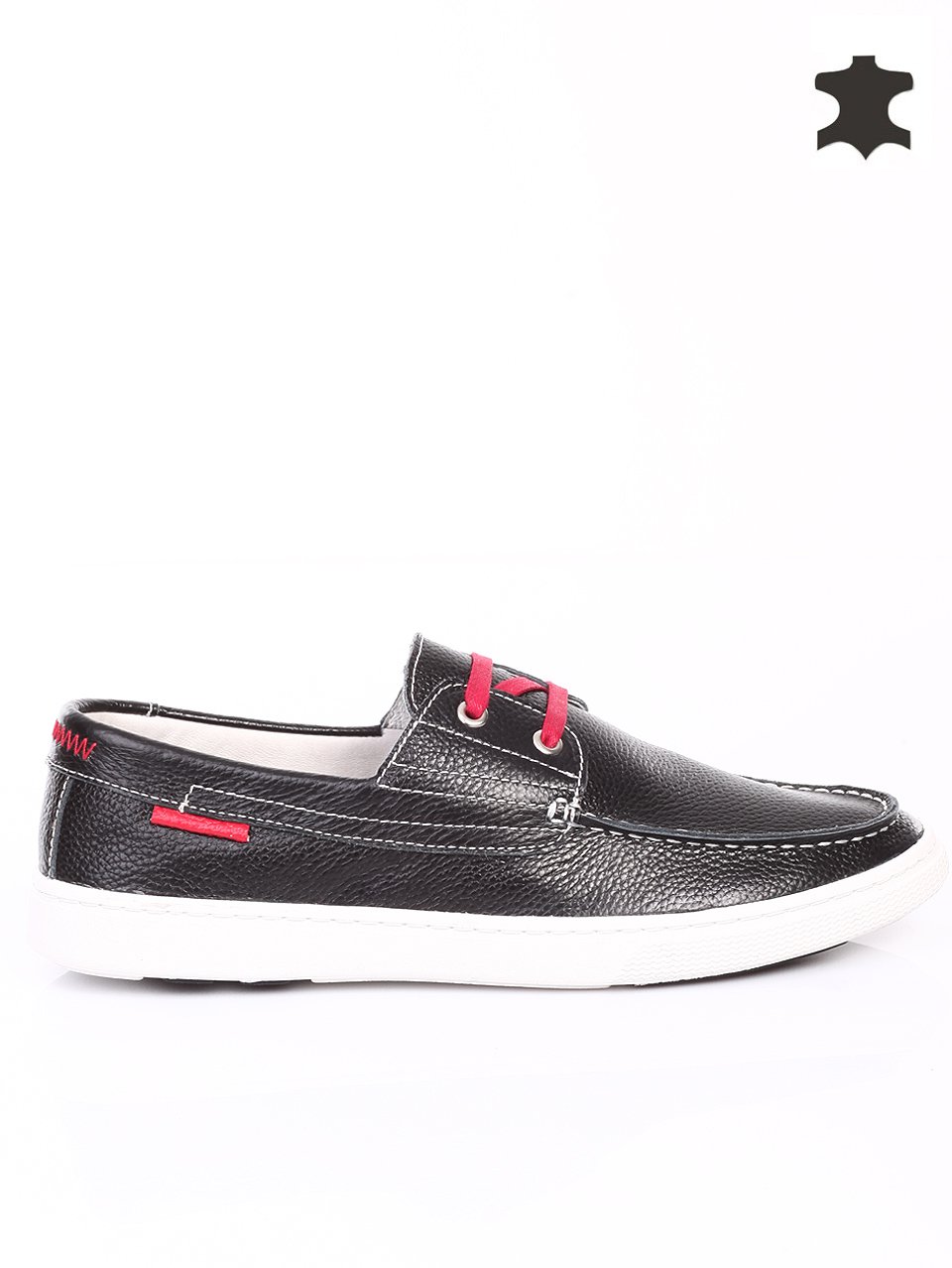 Ежедневни мъжки обувки от естествена кожа в черно 7N-15192 black