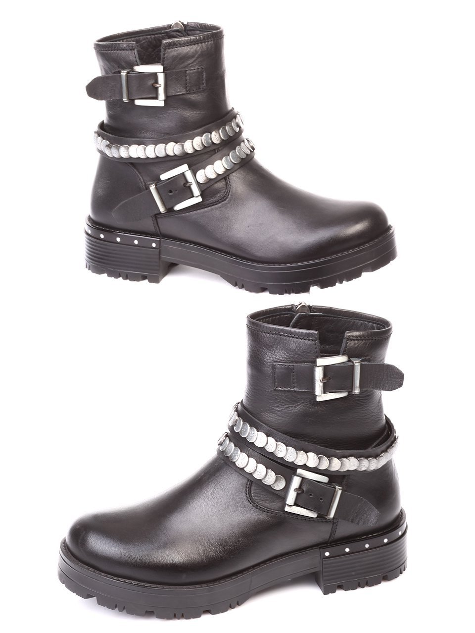 Ежедневни дамски боти от естествена кожа 2AT-171118 black