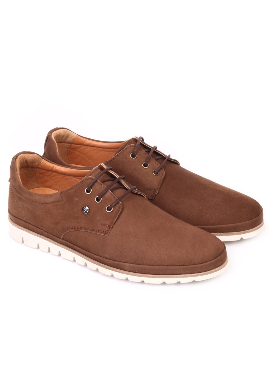 Официални мъжки обувки от естествена кожа 7AT-18554 brown