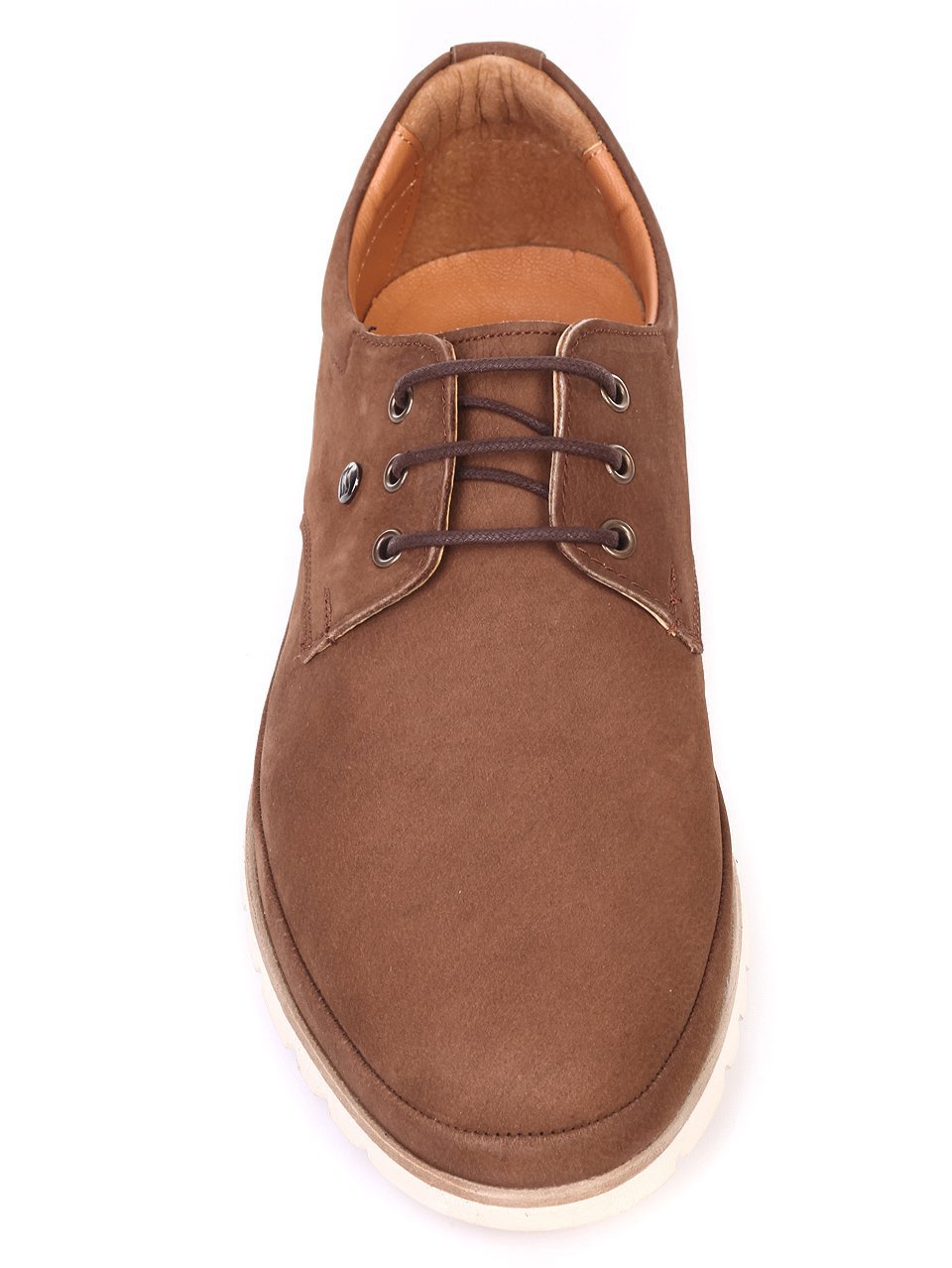 Официални мъжки обувки от естествена кожа 7AT-18554 brown