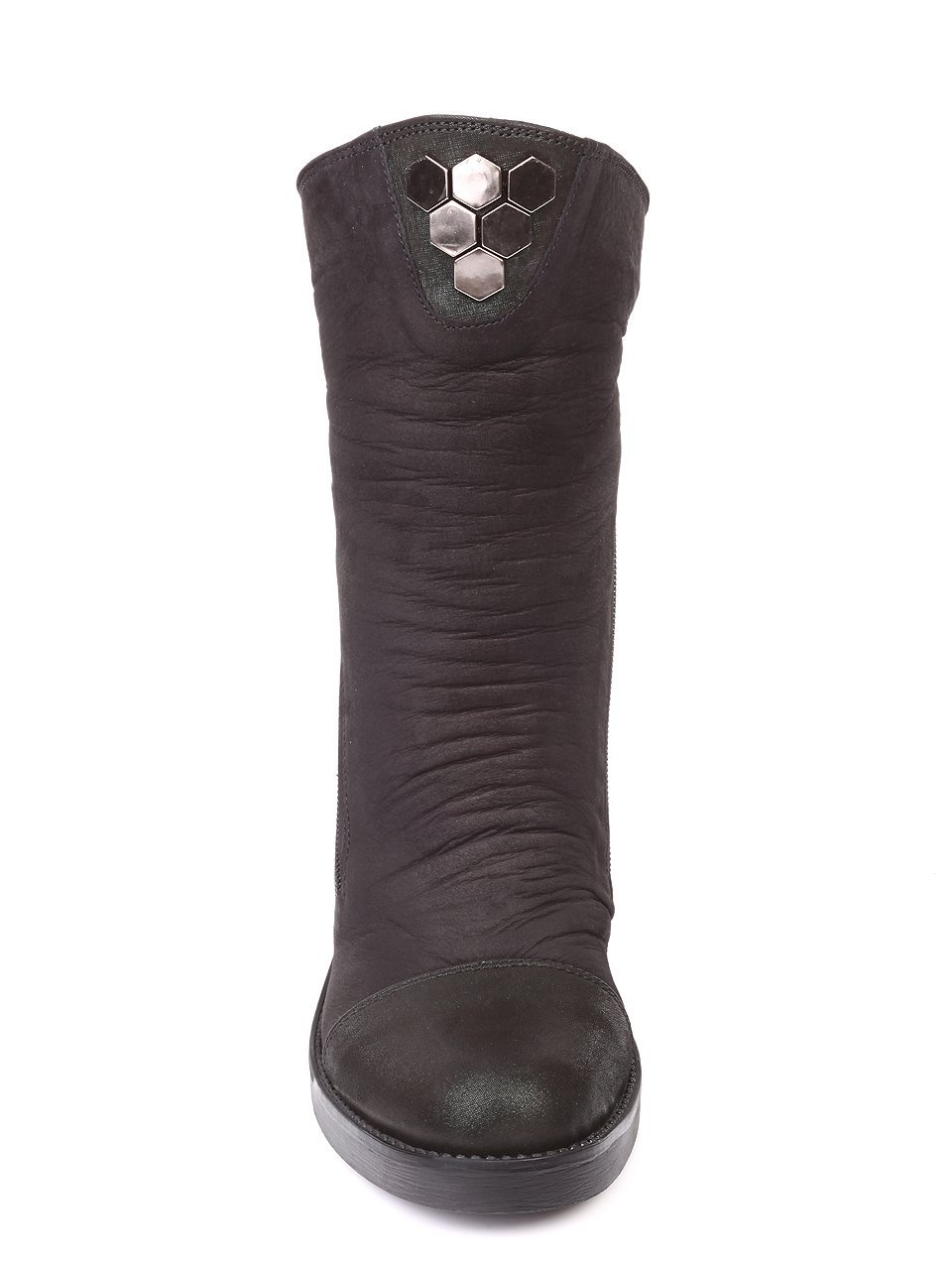 Ежедневни дамски боти от естествен набук 2AT-171150 black