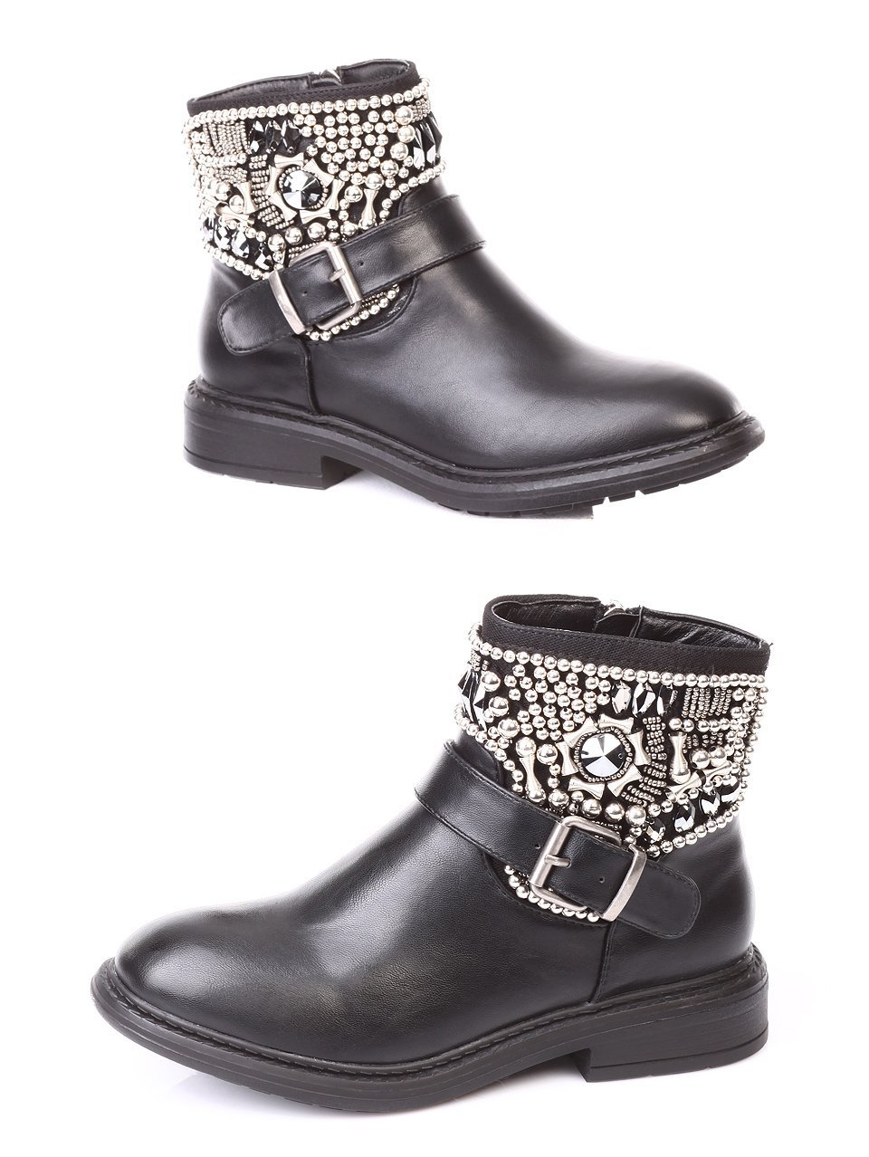 Дамски боти от еко кожа в черно 2B-171079 black