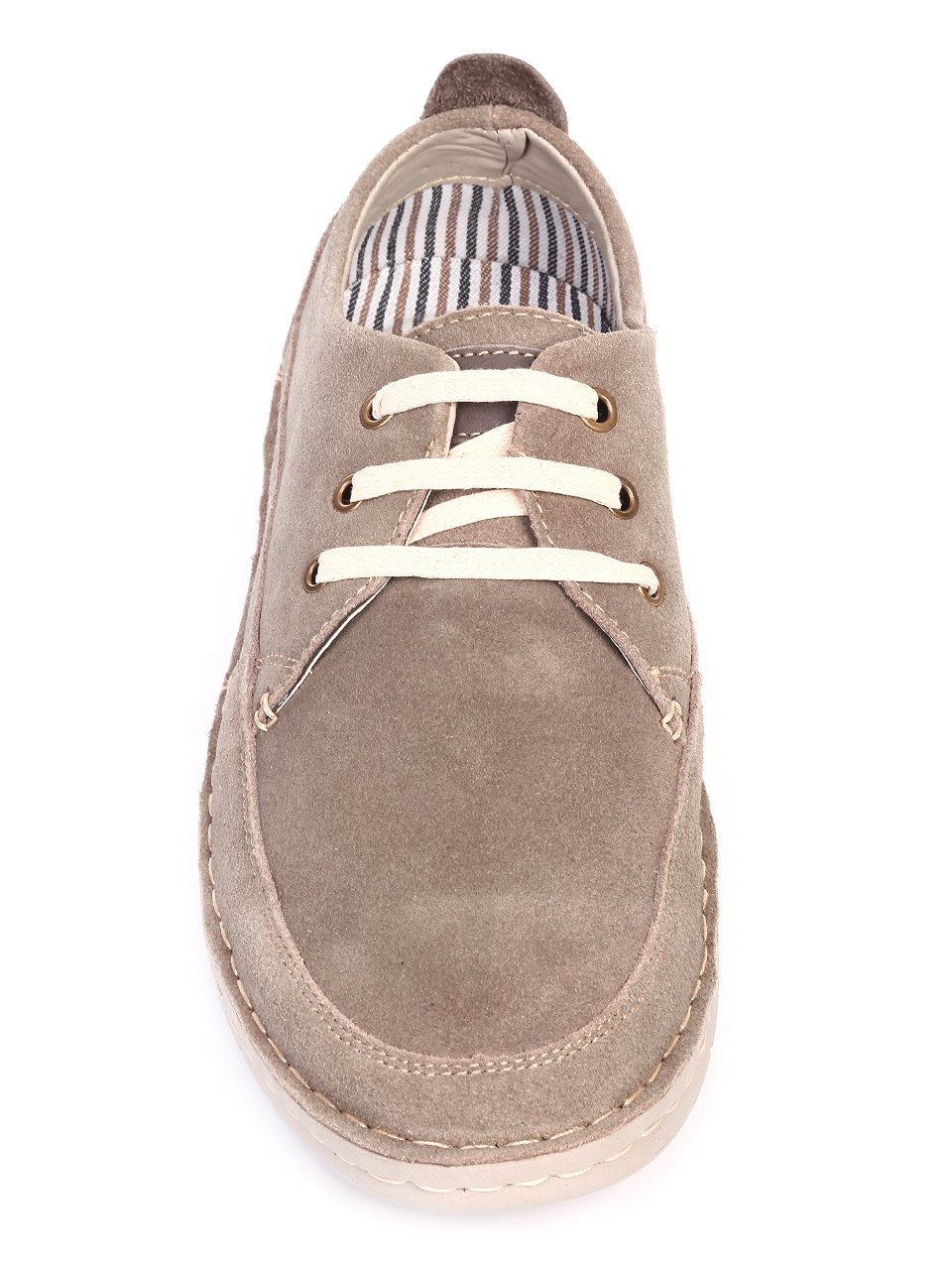 Ежедневни мъжки обувки от естествен велур в бежово 7N-17402 beige