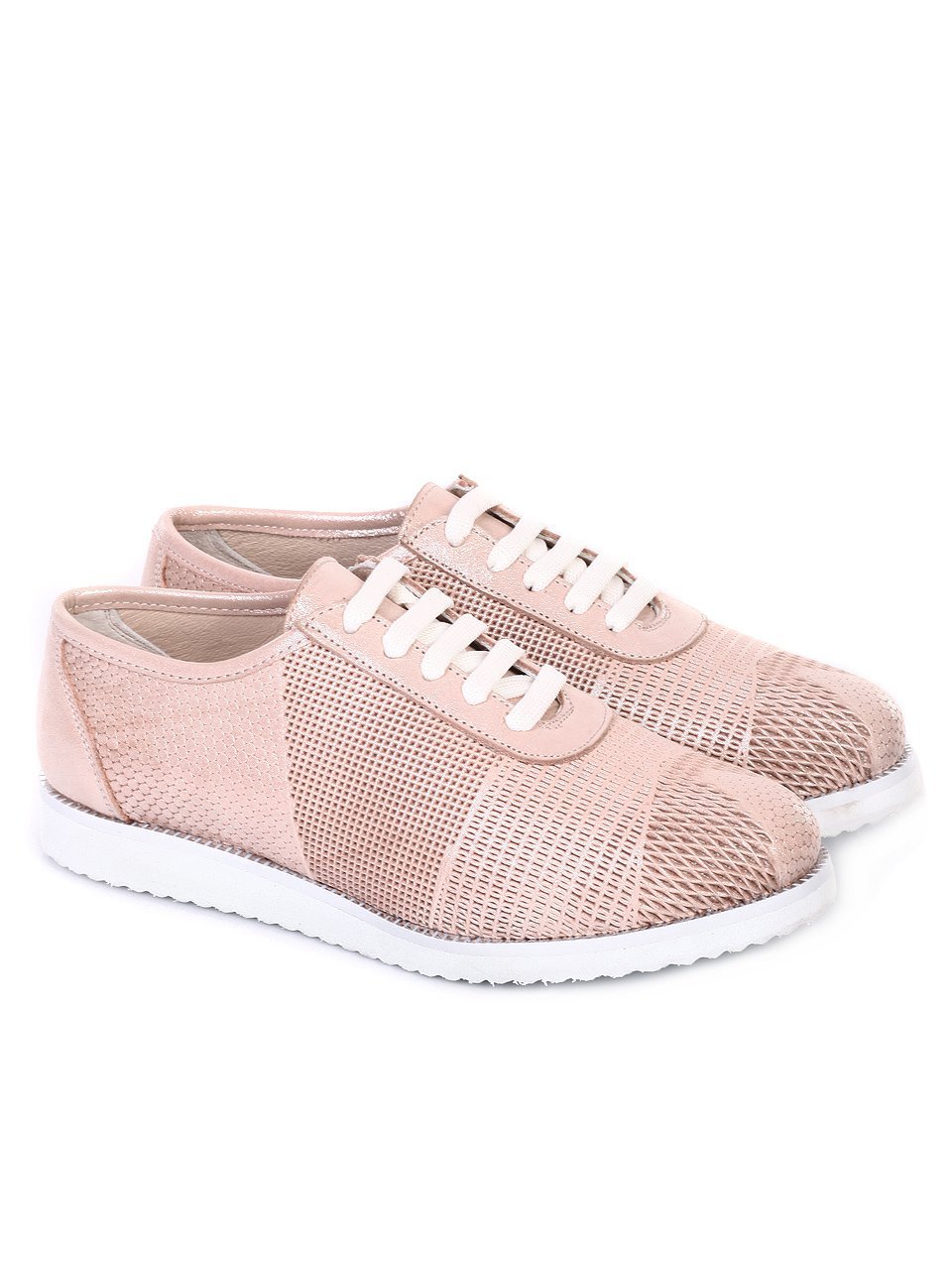 Ежедневни дамски обувки от естествена кожа 3AT-18533 pink