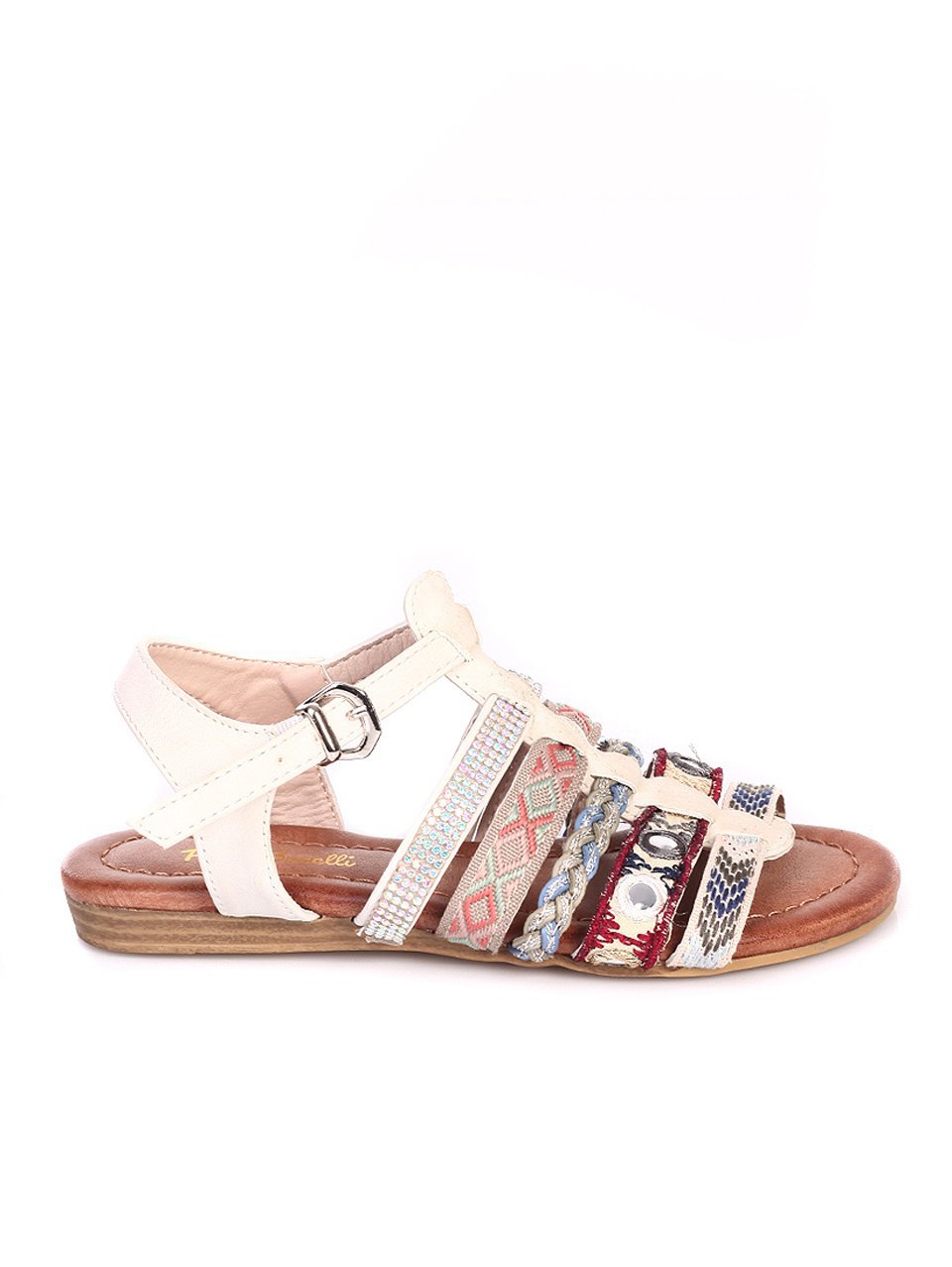 Ежедневни детски сандали в бежово 17D-17455 off white