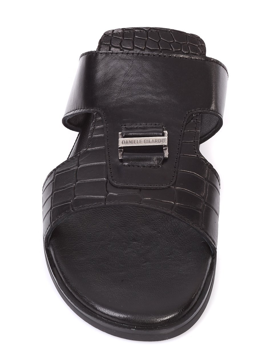 Ежедневни мъжки чехли от естествена кожа 8AT-18601 black