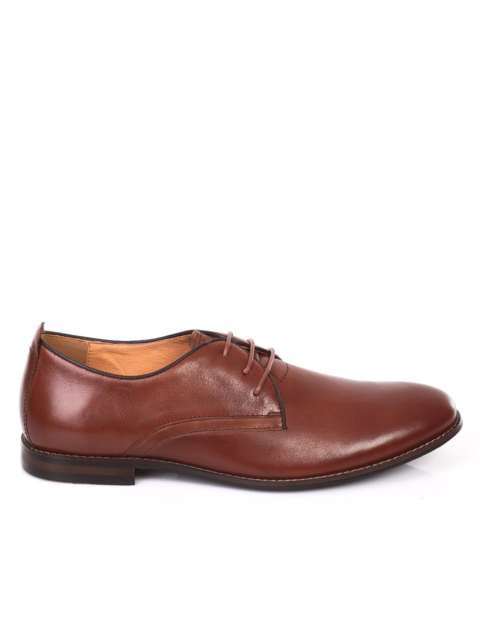 Елегантни мъжки обувки от естествена кожа 7N-18391 brown