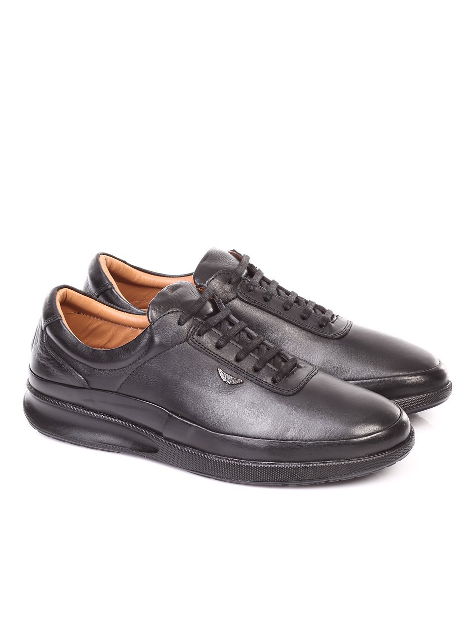 Спортно-елегантни мъжки обувки от естествена кожа 7AT-171189 black