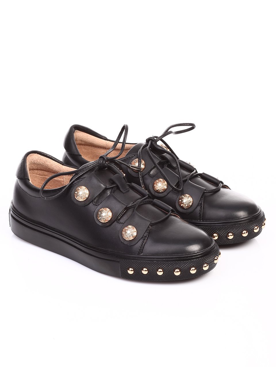 Ежедневни дамски обувки от естествена кожа 3I-17284 black