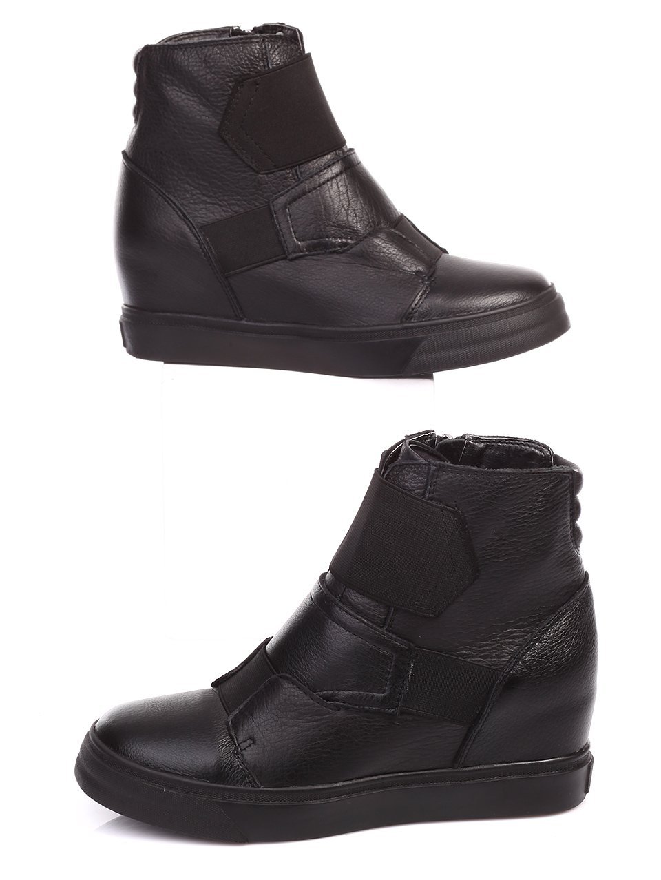 Eжедневни дамски боти от естествена кожа 2C-16616 black