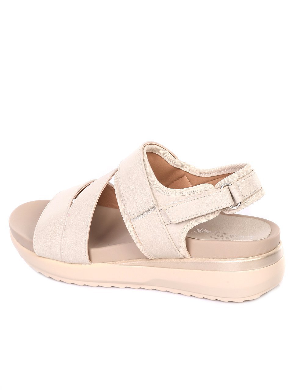 Ежедневни дамски сандали на платформа в бежово 4H-18354 off white
