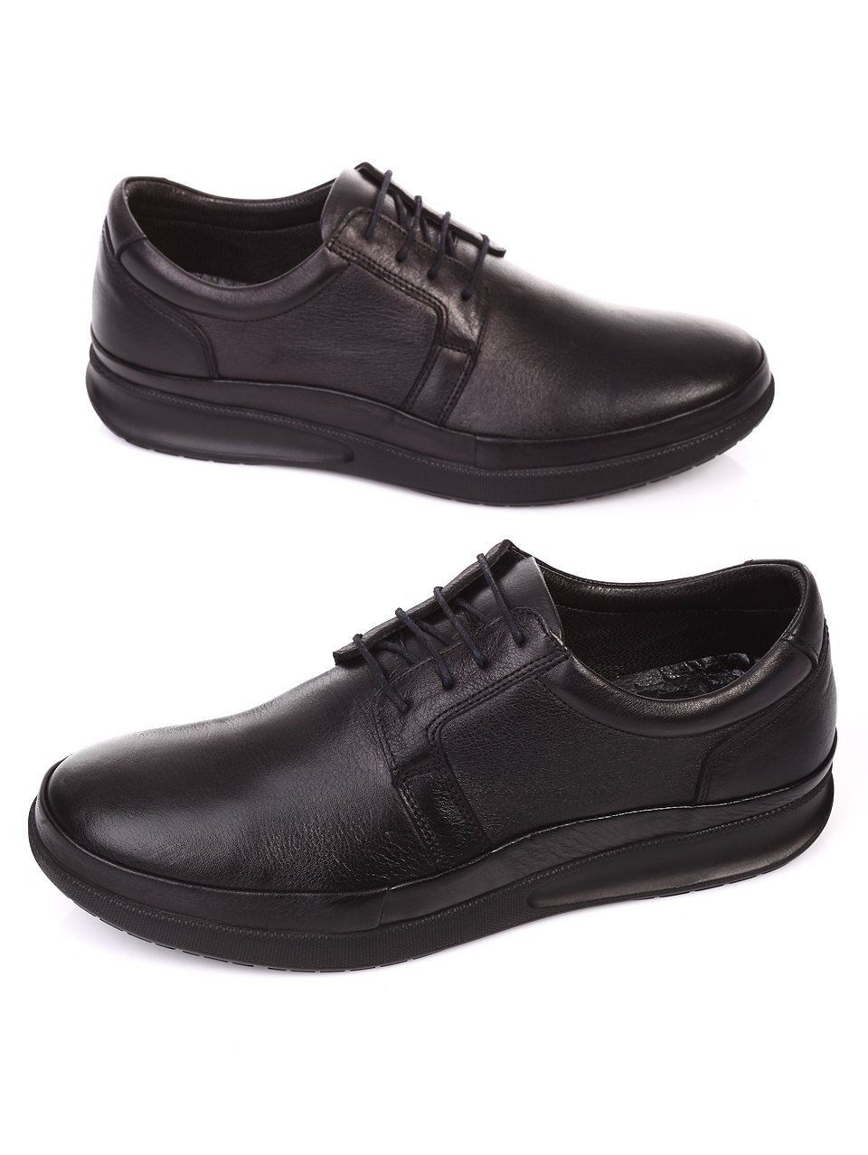 Спортно-елегантни мъжки обувки от естествена кожа 7AT-16904 black