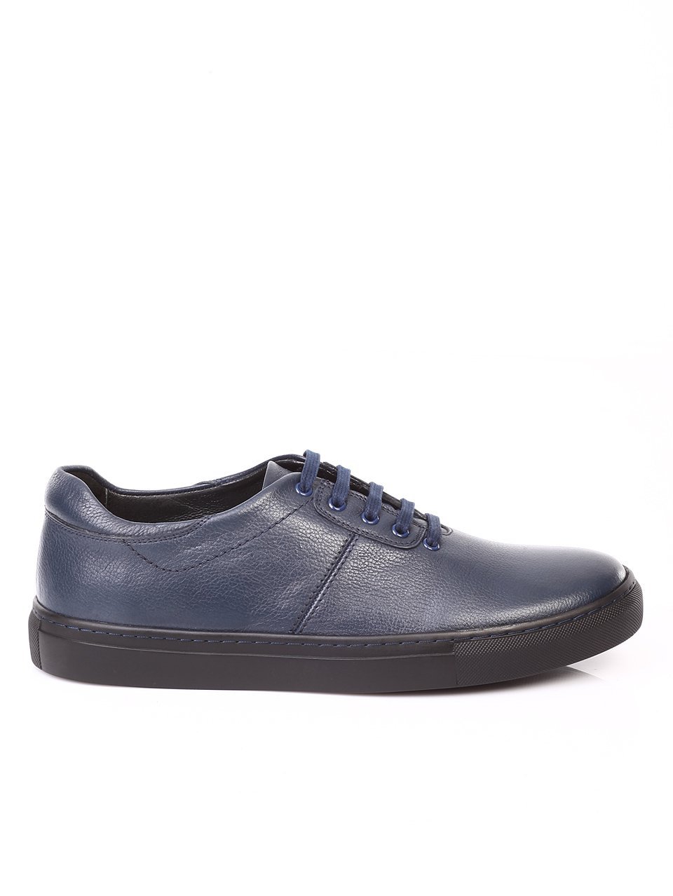 Спортно-елегантни мъжки обувки от естествена кожа 7AT-171187 dk.blue