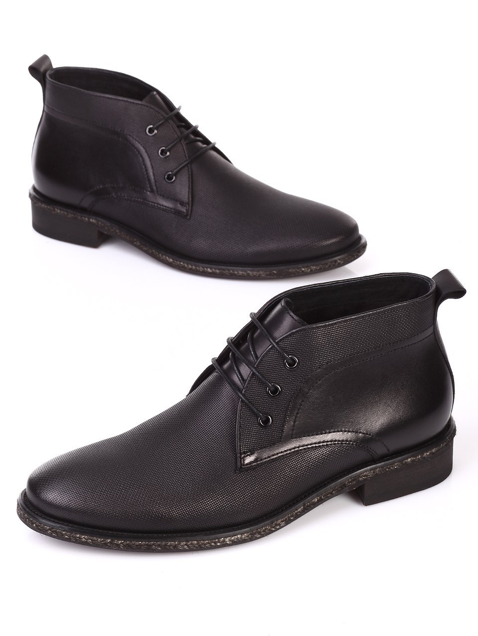 Елегантни мъжки боти от естествена кожа 6N-16752 black