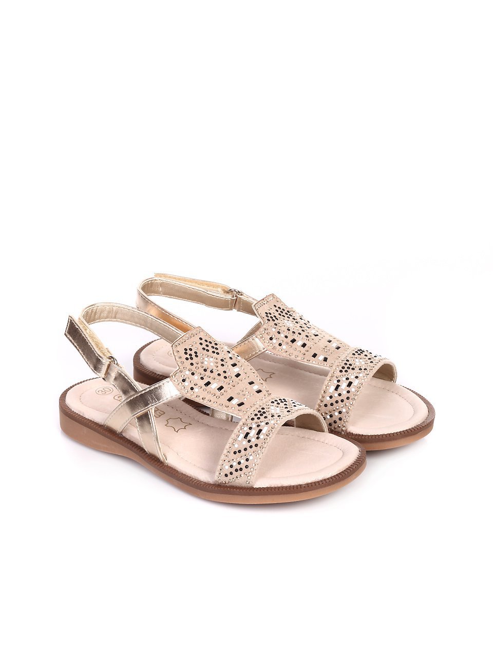  Ежедневни детски сандали в бежово 17P-17013 dk.beige