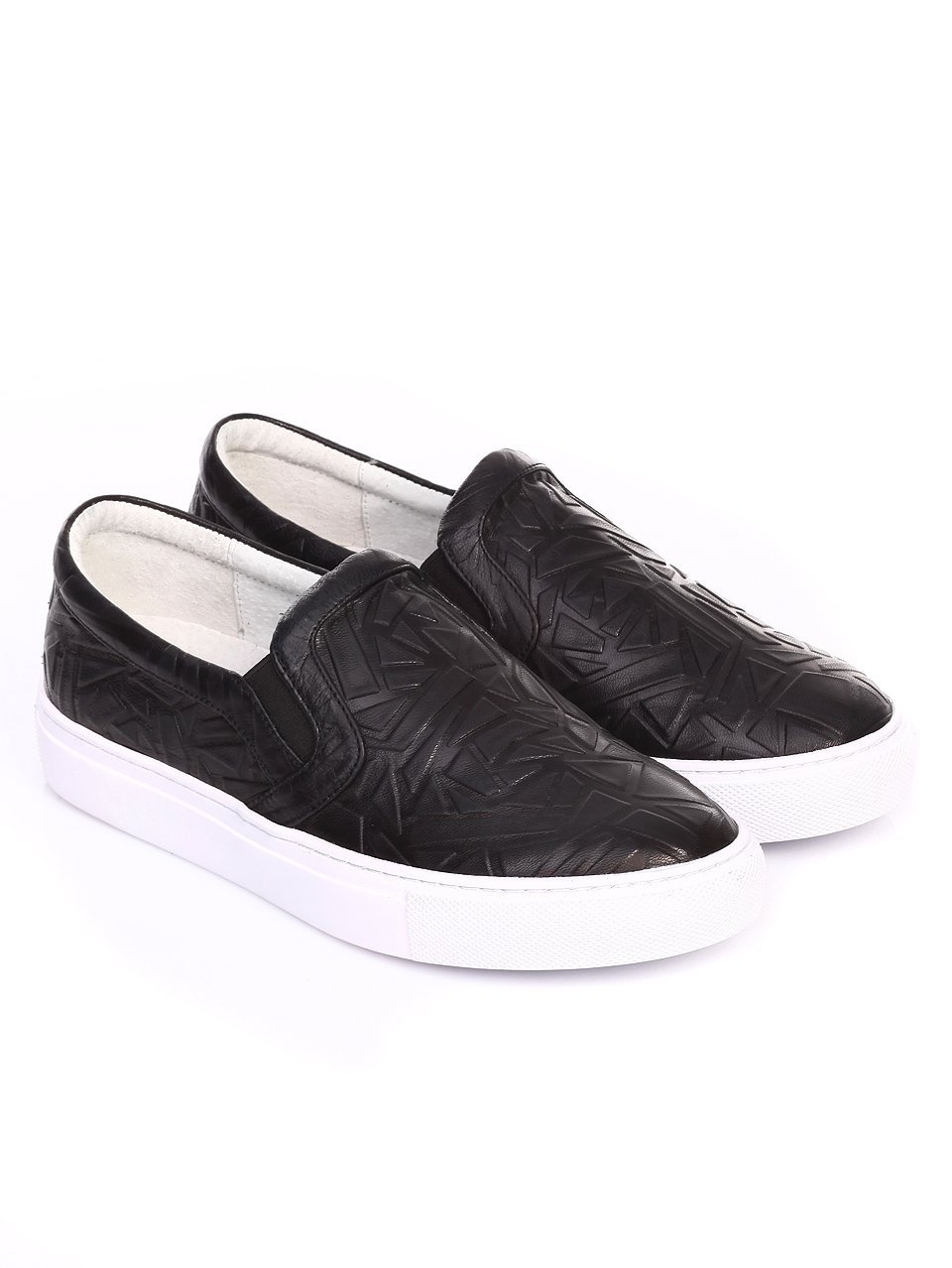 Ежедневни дамски обувки от естествена кожа 3I-17272 black