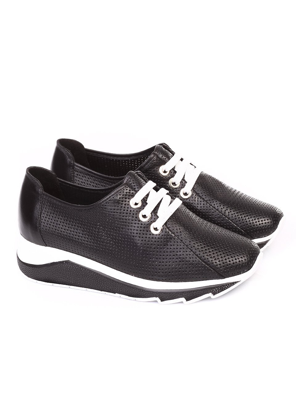 Ежедневни дамски обувки от естествена кожа 3AT-18506 black