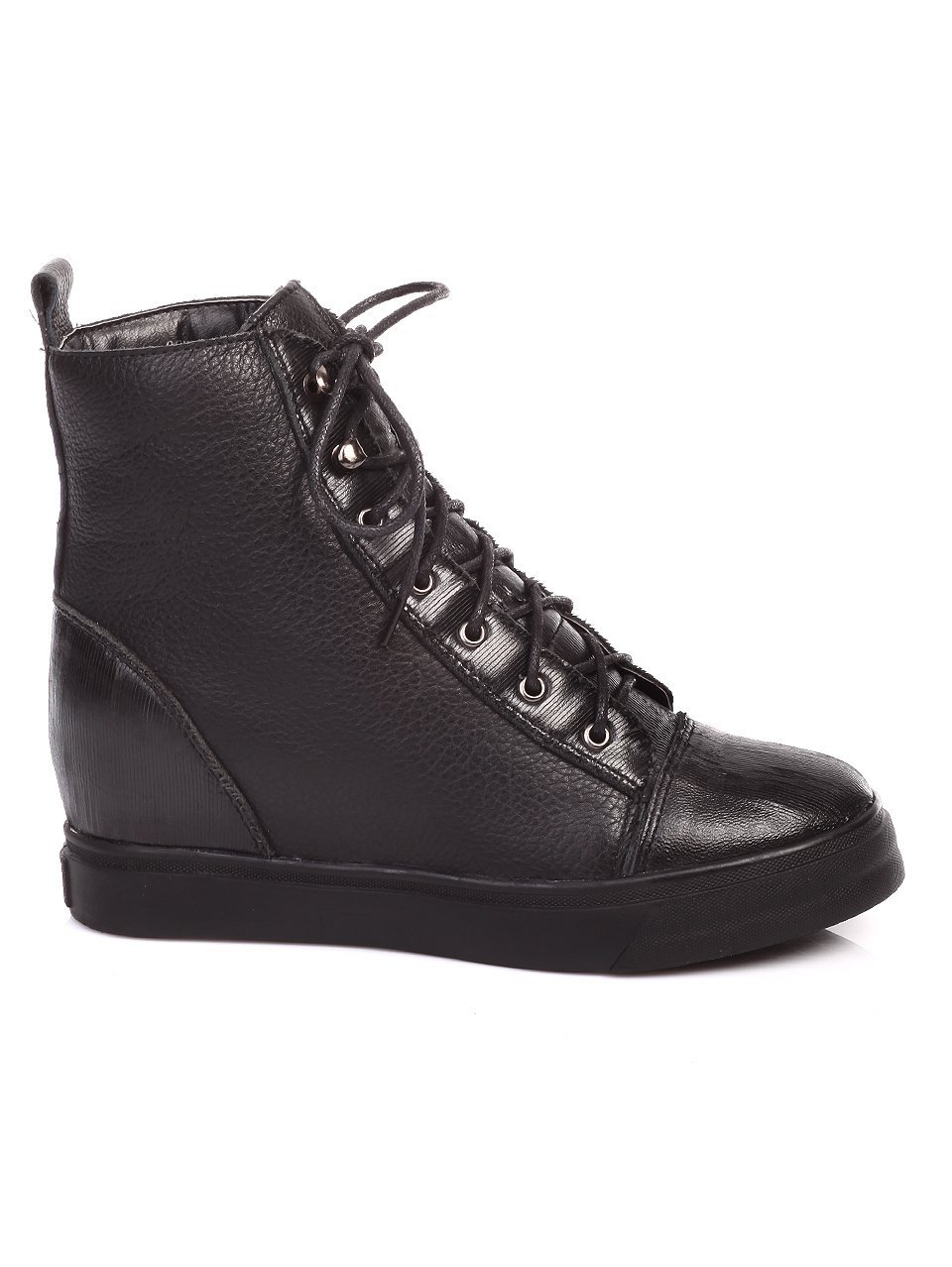 Ежедневни дамски боти от естествена кожа 2C-16617 black