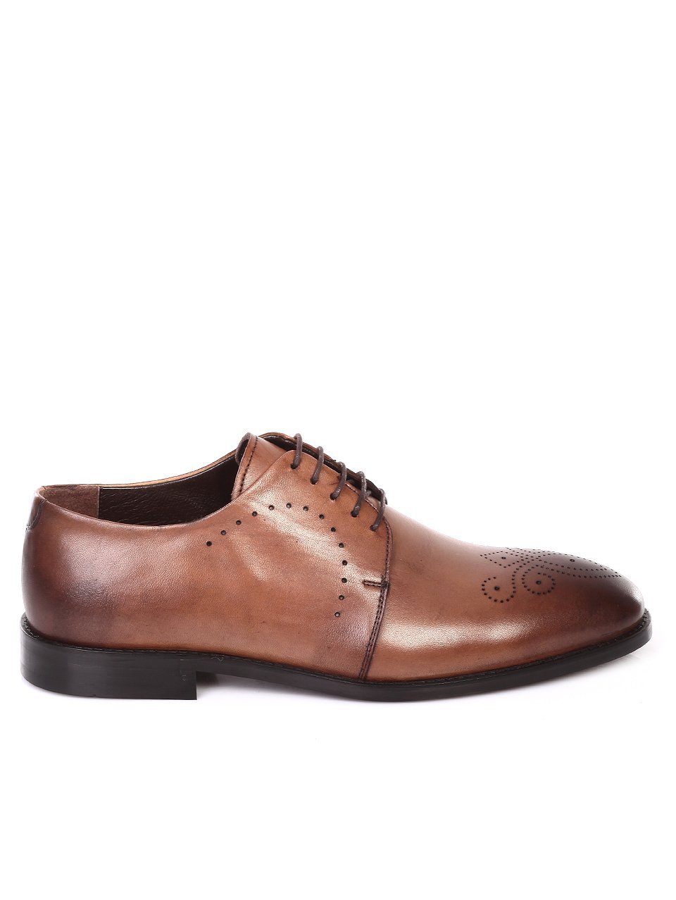 Елегантни мъжки обувки от естествена кожа 7AT-18563 beige