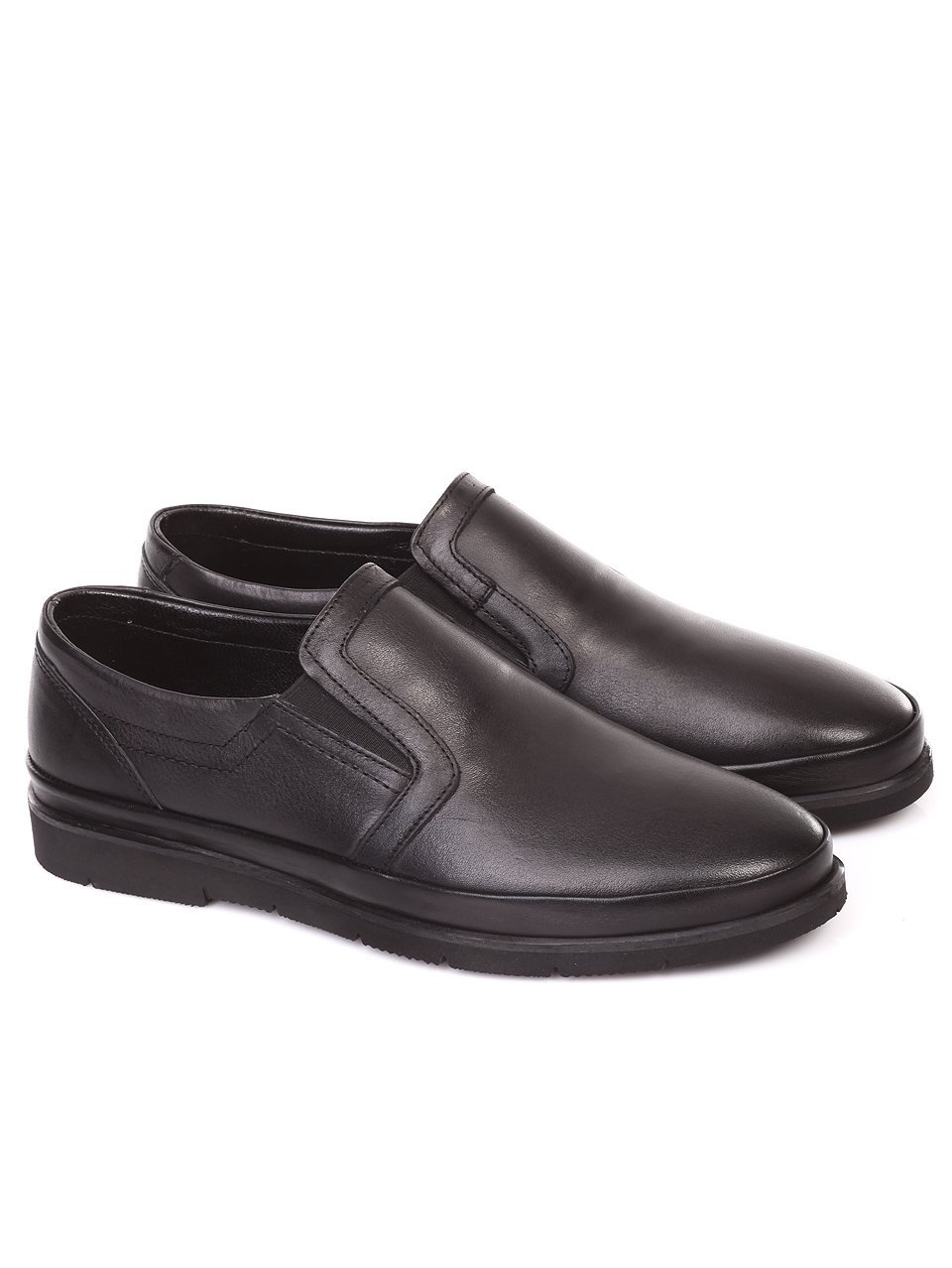 Спортно-елегантни мъжки обувки от естествена кожа 7AT-18514 black