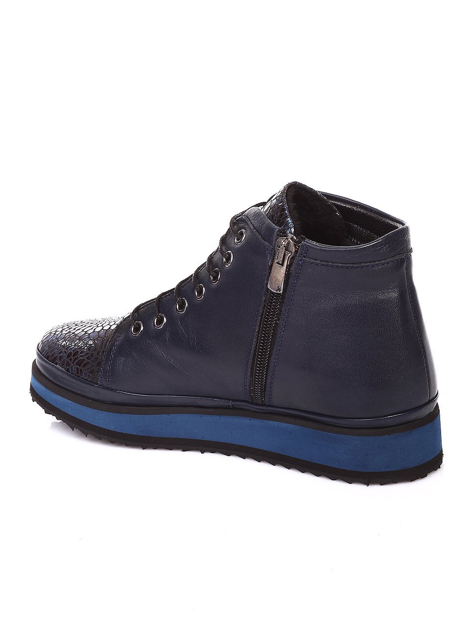 Ежедневни дамски боти от естествена кожа 2AT-16837 dk.blue