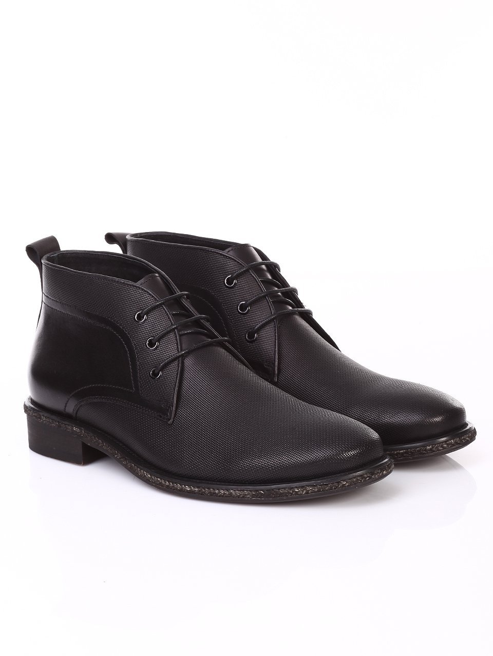 Елегантни мъжки боти от естествена кожа 6N-16752 black