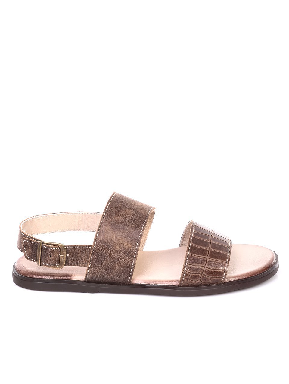 Ежедневни мъжки сандали от естествена кожа 8AT-18604 beige