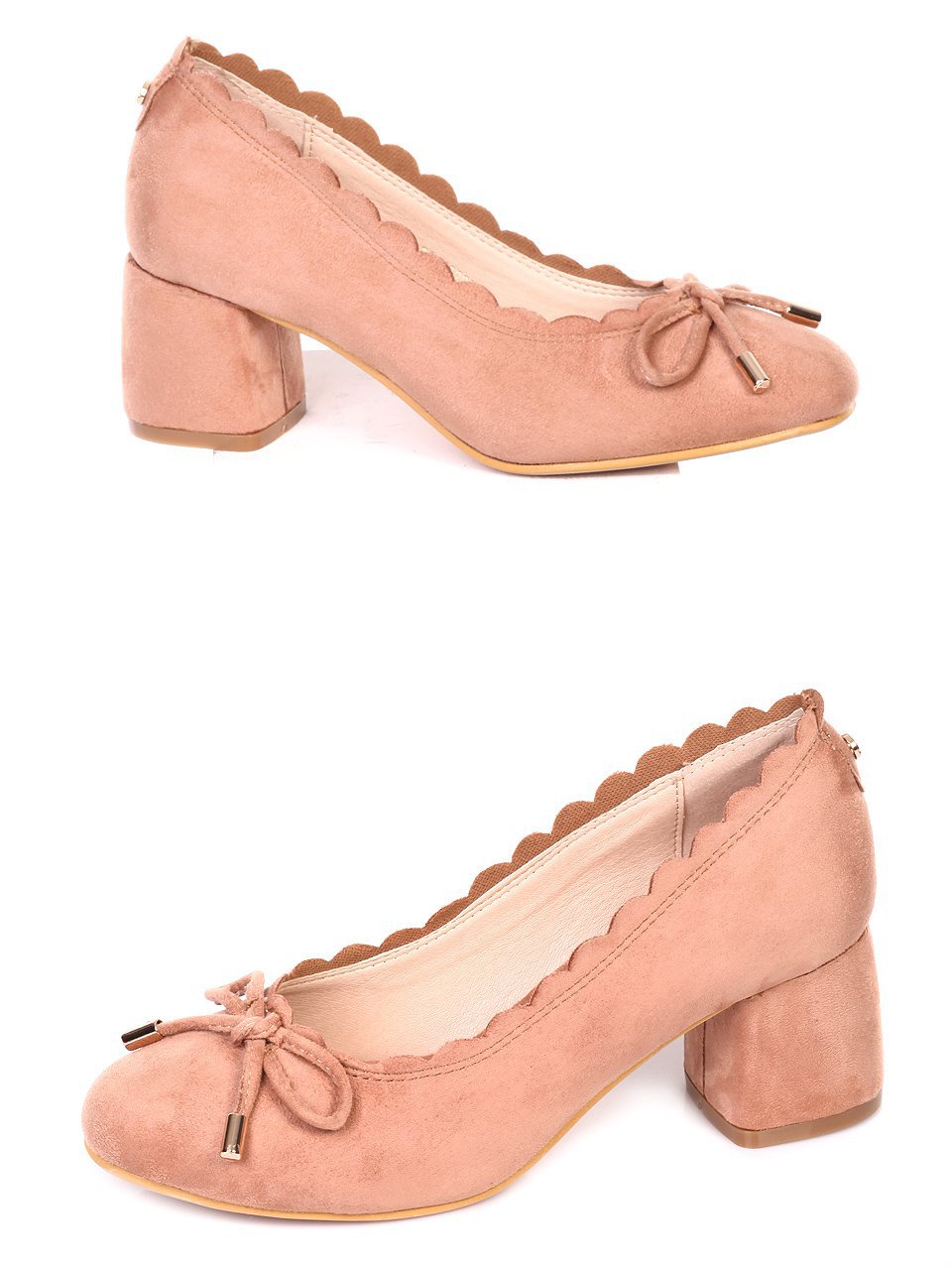 Ежедневни дамски обувки на ток в розово 3C-18220 pink