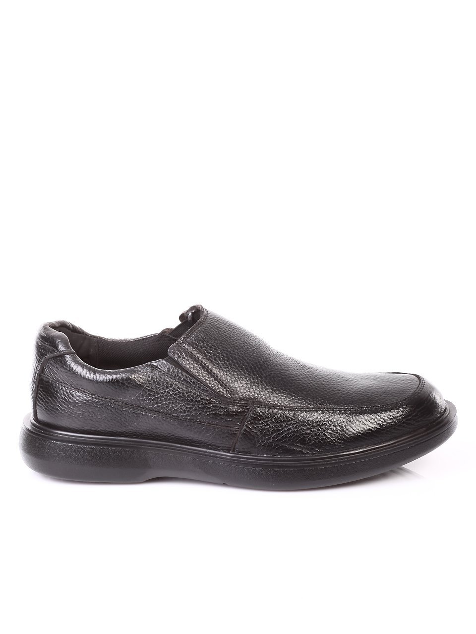 Ежедневни мъжки обувки от естествена кожа в черно 7N-17825 black