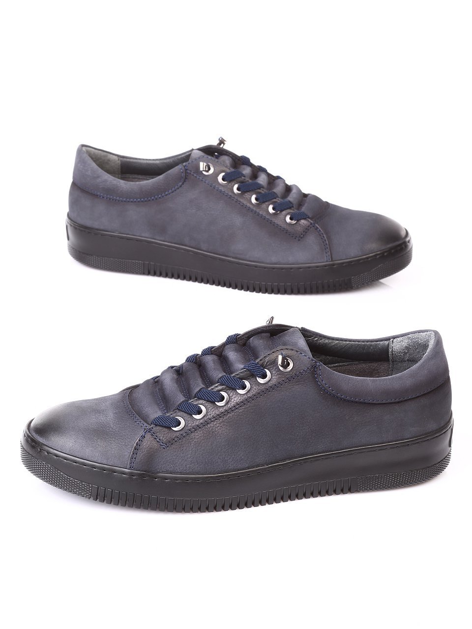 Ежедневни мъжки обувки от естествен набук в синьо 7AT-171127 blue nubuck