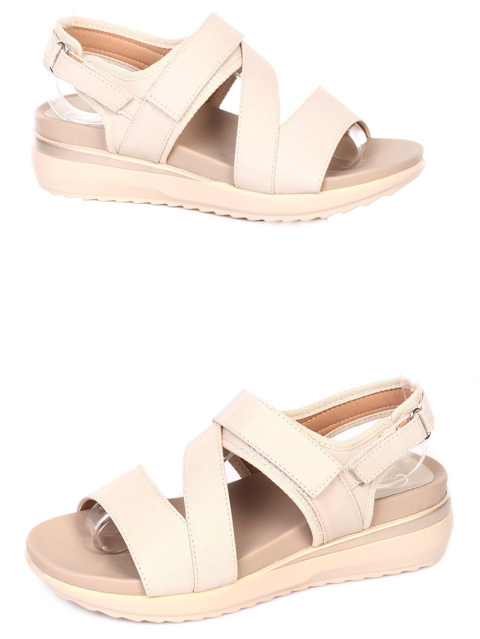 Ежедневни дамски сандали на платформа в бежово 4H-18354 off white