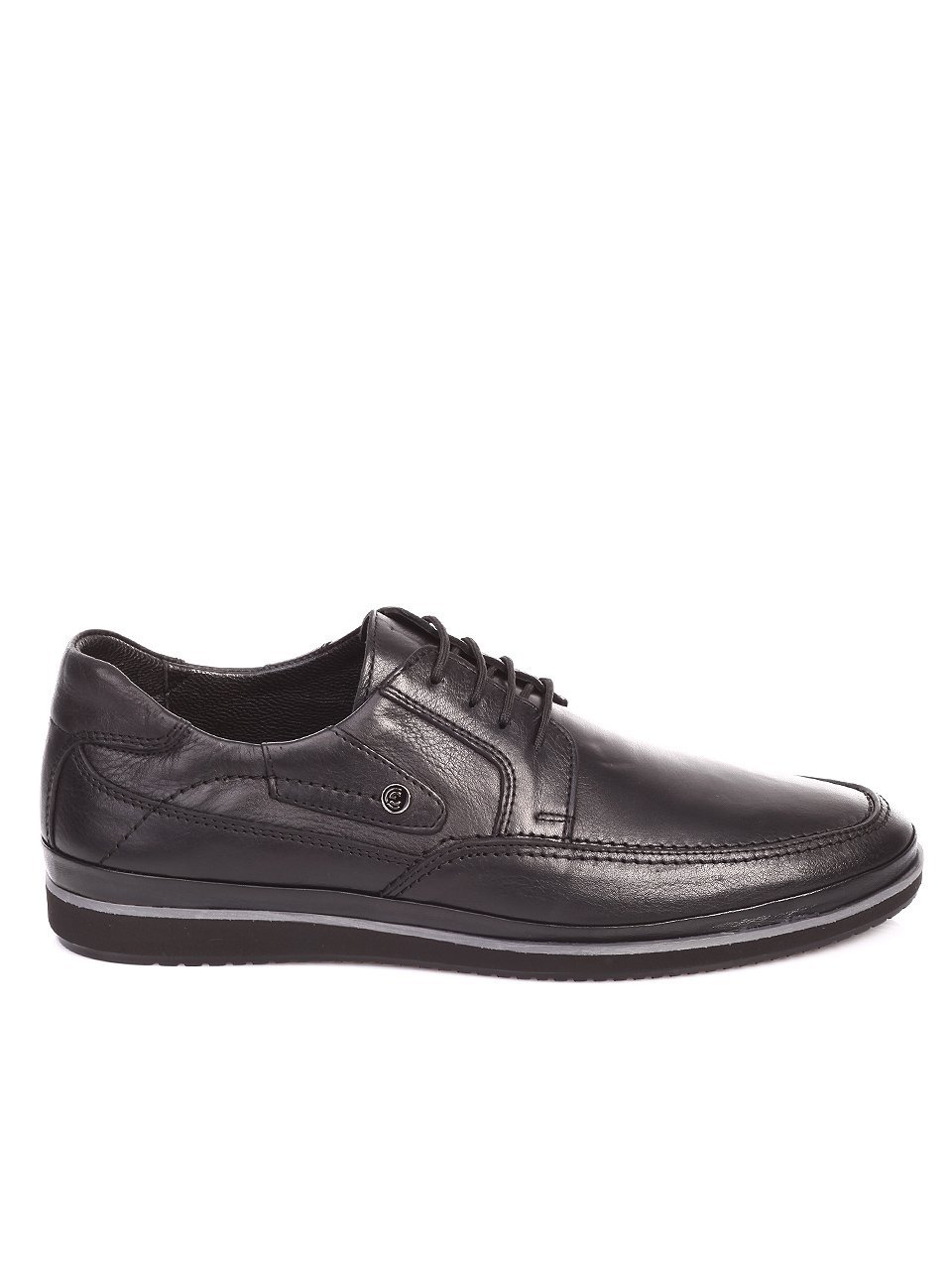 Спортно-елегантни мъжки обувки от естествена кожа 7AT-17604 black