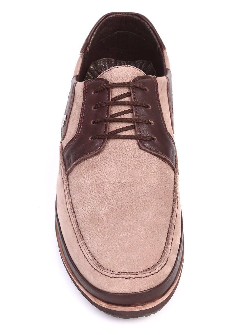 Спортно-елегантни мъжки обувки от естествен велур 7AT-17604 brown