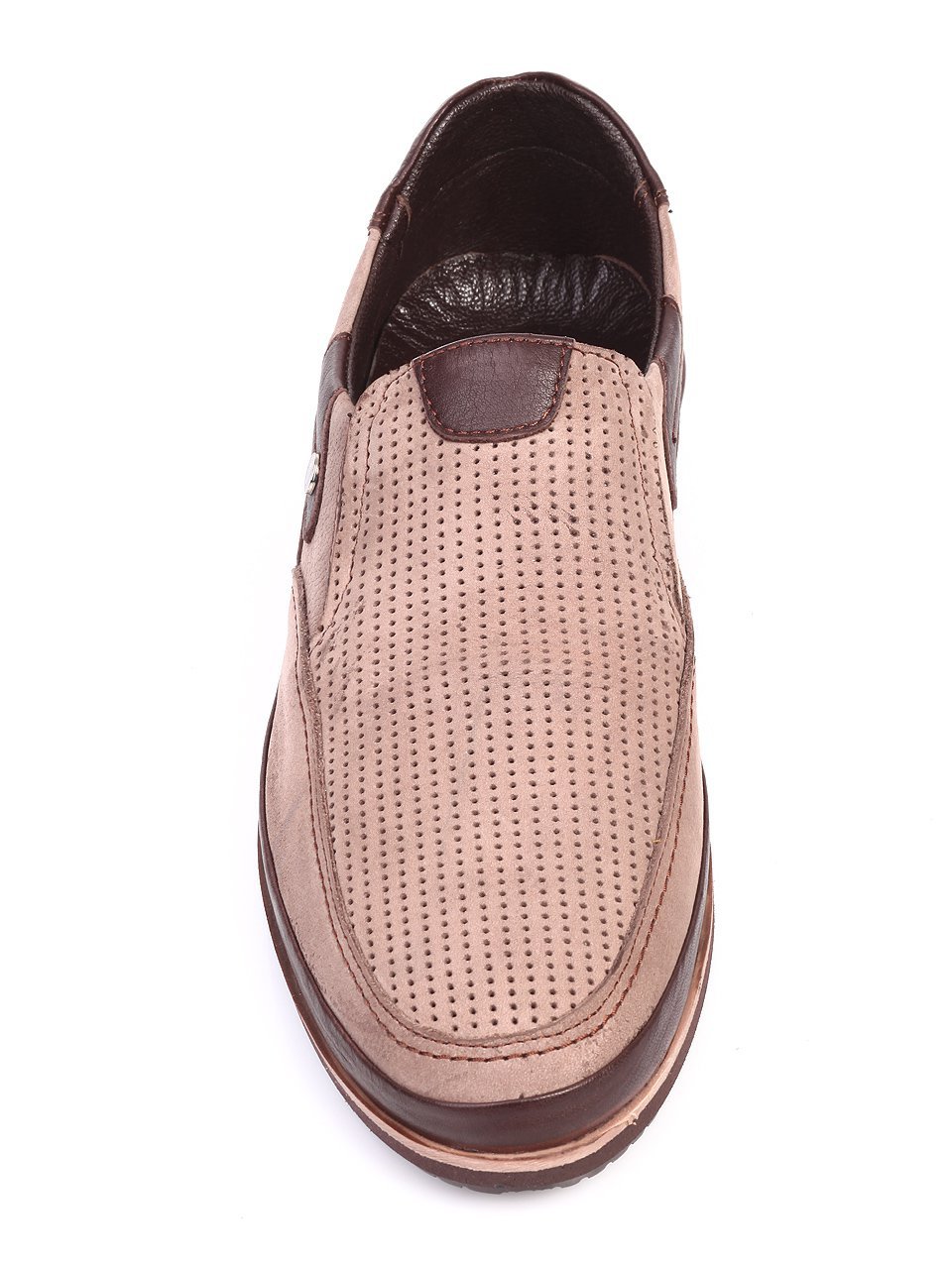 Спортно-елегантни мъжки обувки от естествен велур 7AT-17603 brown
