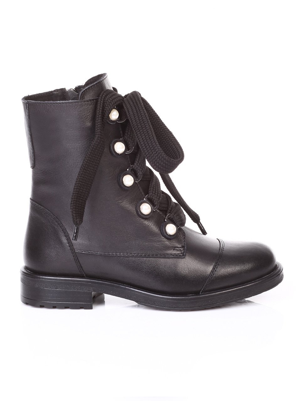 Ежедневни дамски боти от естествена кожа 2AB-171213 black