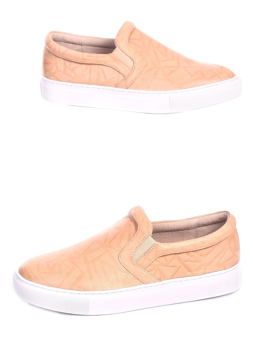 Ежедневни дамски обувки от естествена кожа 3I-17272 beige