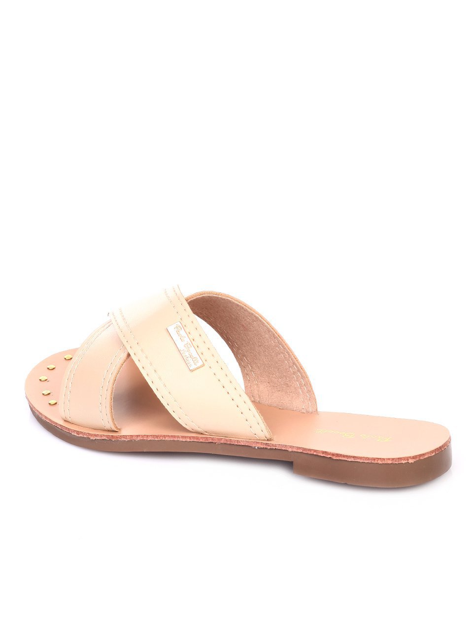 Ежедневни дамски чехли в бежово 5D-17437 off white