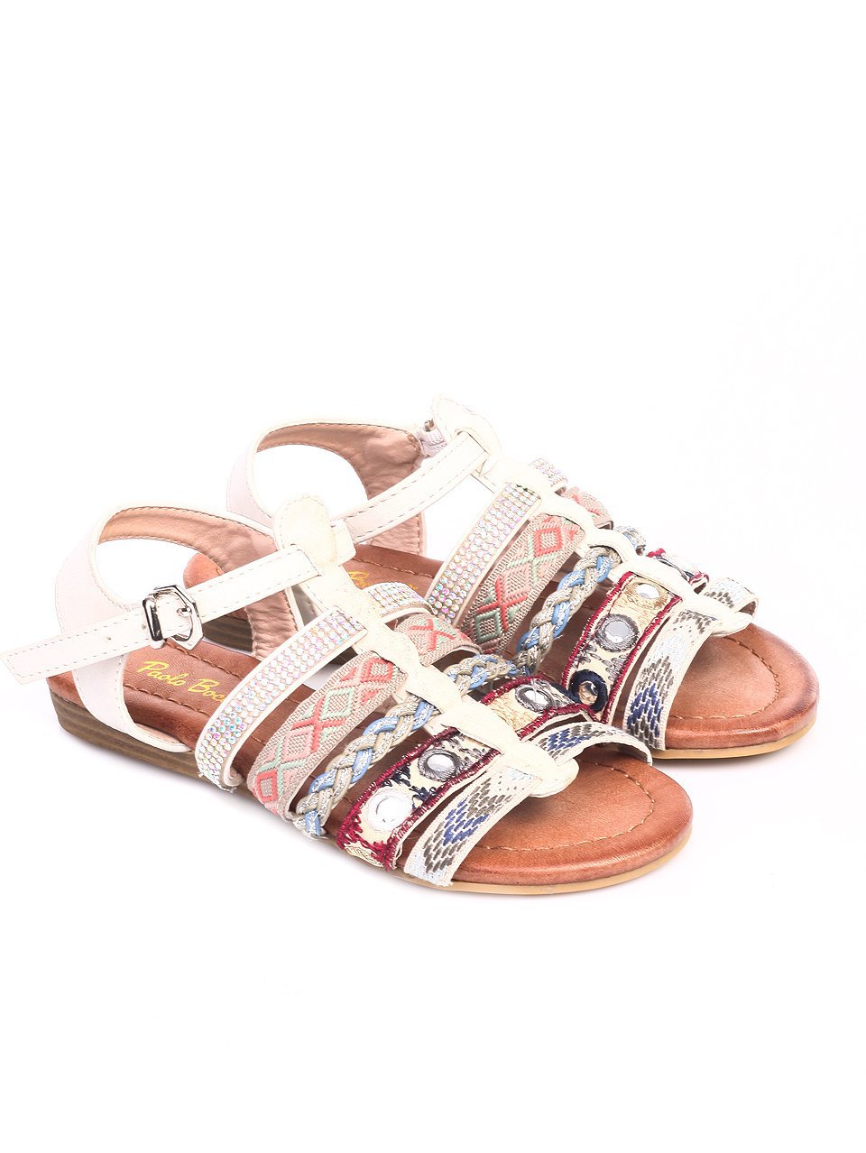 Ежедневни детски сандали в бежово 17D-17455 off white