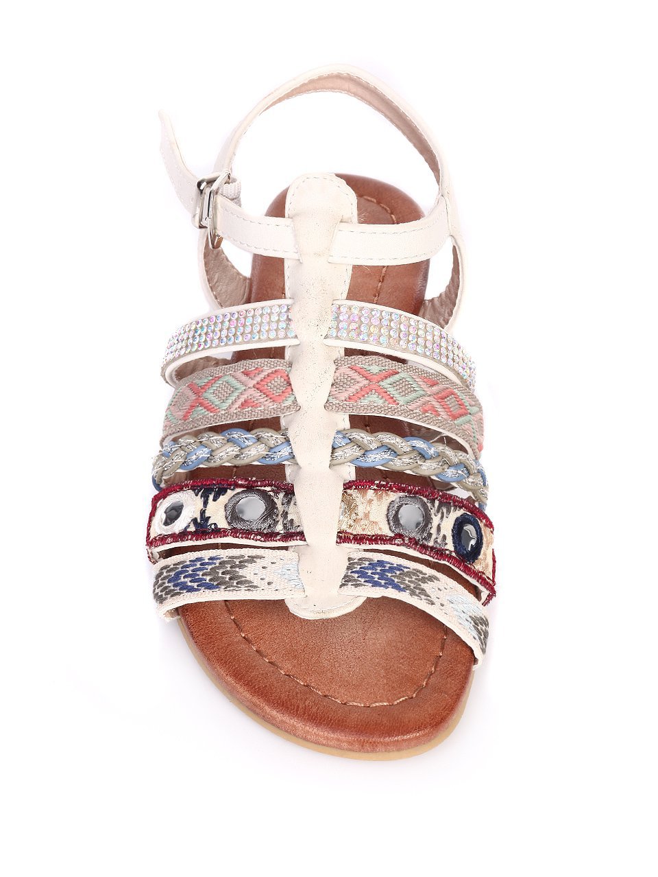 Ежедневни детски сандали в бежово 17D-17455 off white